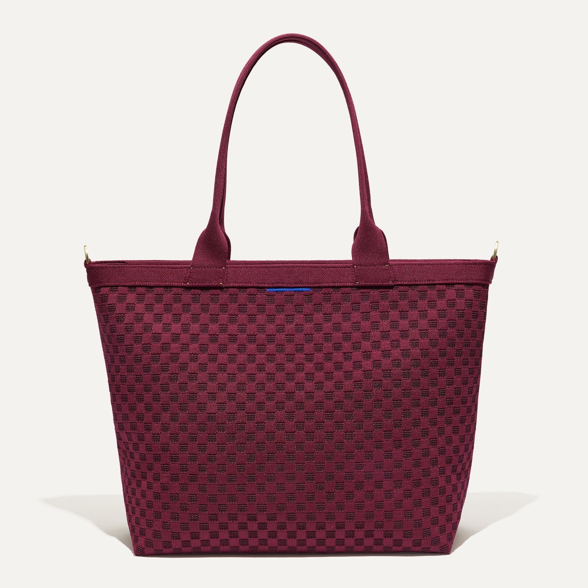 The Lightweight Zip Tote - Cabernet Check - Image 2